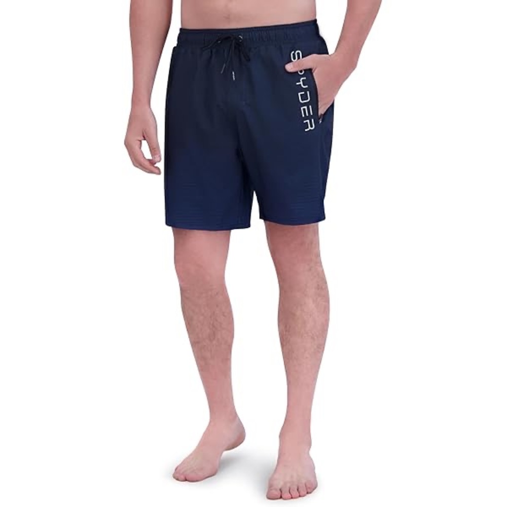 Spyder Men's Navy Swim Trunks with Side Logo